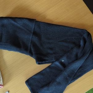 Lululemon Dance Roll Waffle Textured Knit Skirted Legging Dark Gray Black 10